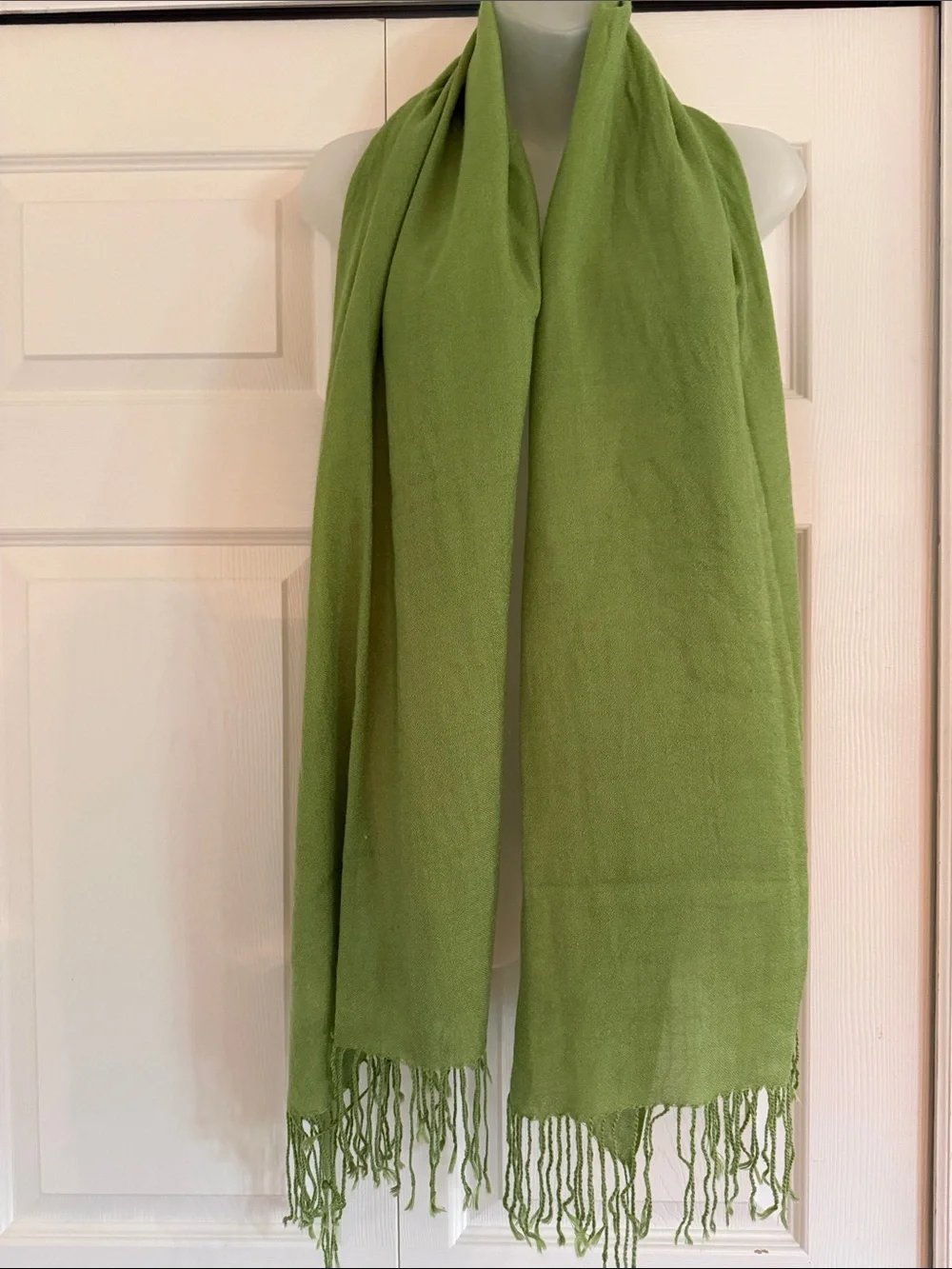 pashmina Olive Green Lightweight Cashmere-Feel Scarf